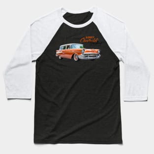 1957 Chevrolet BelAir Station Wagon Baseball T-Shirt